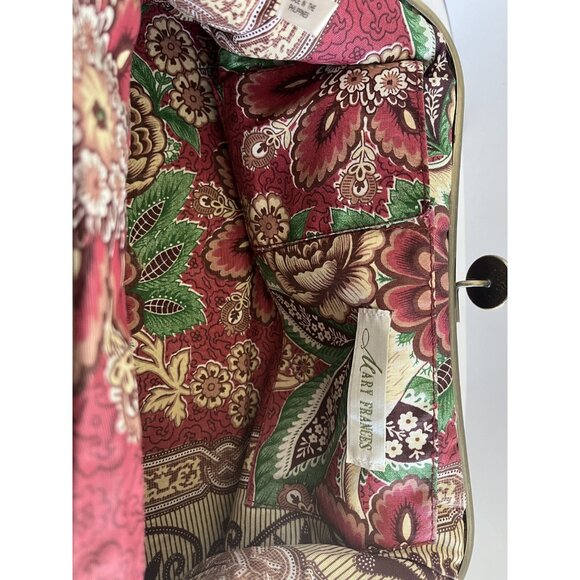 Vtg Mary Frances Handcrafted Embellished Satchel Purse With Faux Gemstones & Flo - Picture 5 of 16